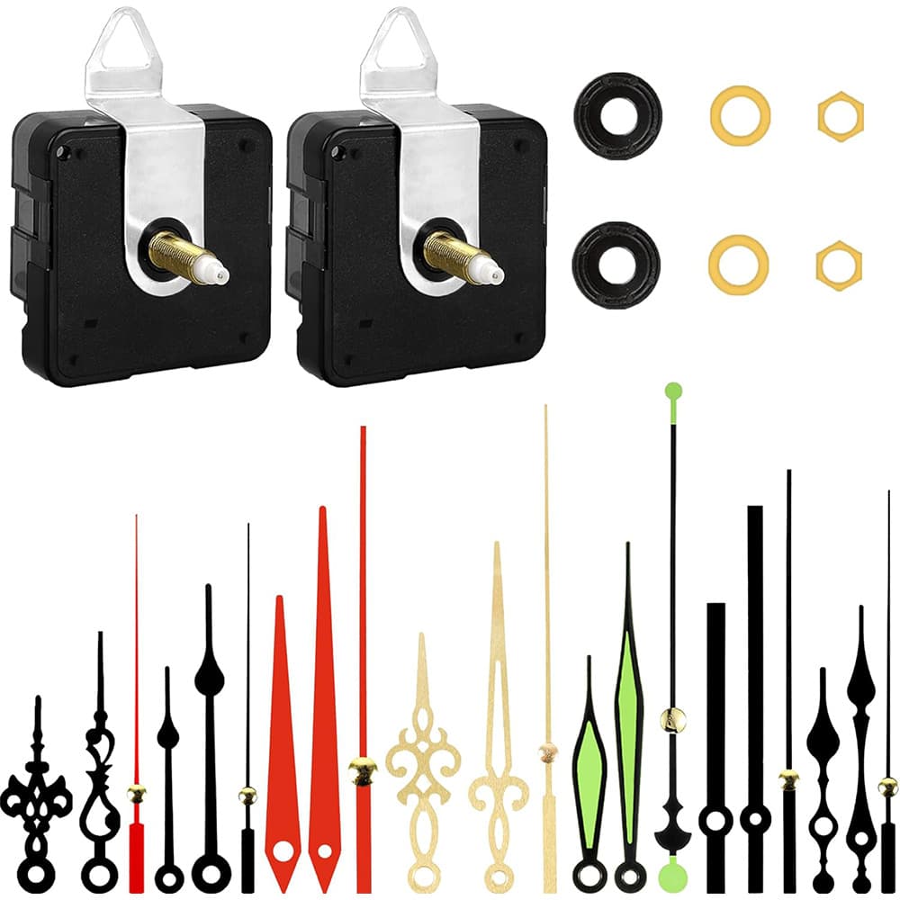Quartz movement set cross-border best-selling boxed DIY clock movement metal luminous pointer set with iron hook