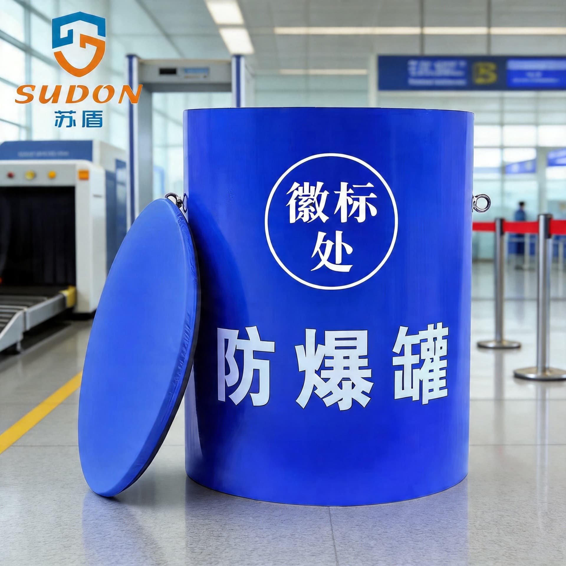 Manufacturer Explosion-Proof Can FBG-G1.5 Explosion-Proof Bucket Bomb Disposal Can Security and EOD Equipment for High-Speed Rail, Airport, and Metro Stations