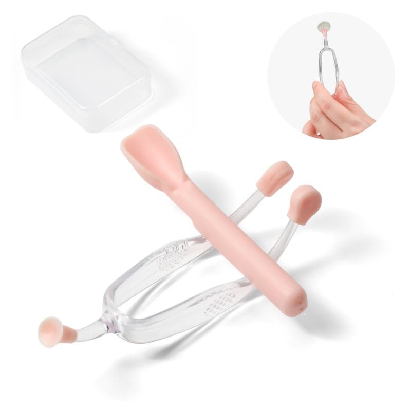 Contact lens remover to assist with contact lens wear and installation, multi-color silicone suction wand companion storage tool