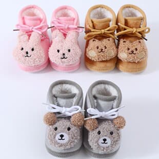 Baby Winter Cotton Shoes Fleece-Lined 0-1 Year Old Boys Girls Warm Shoes 6-12 Months Learning to Walk Pre-Walking Floor Shoes