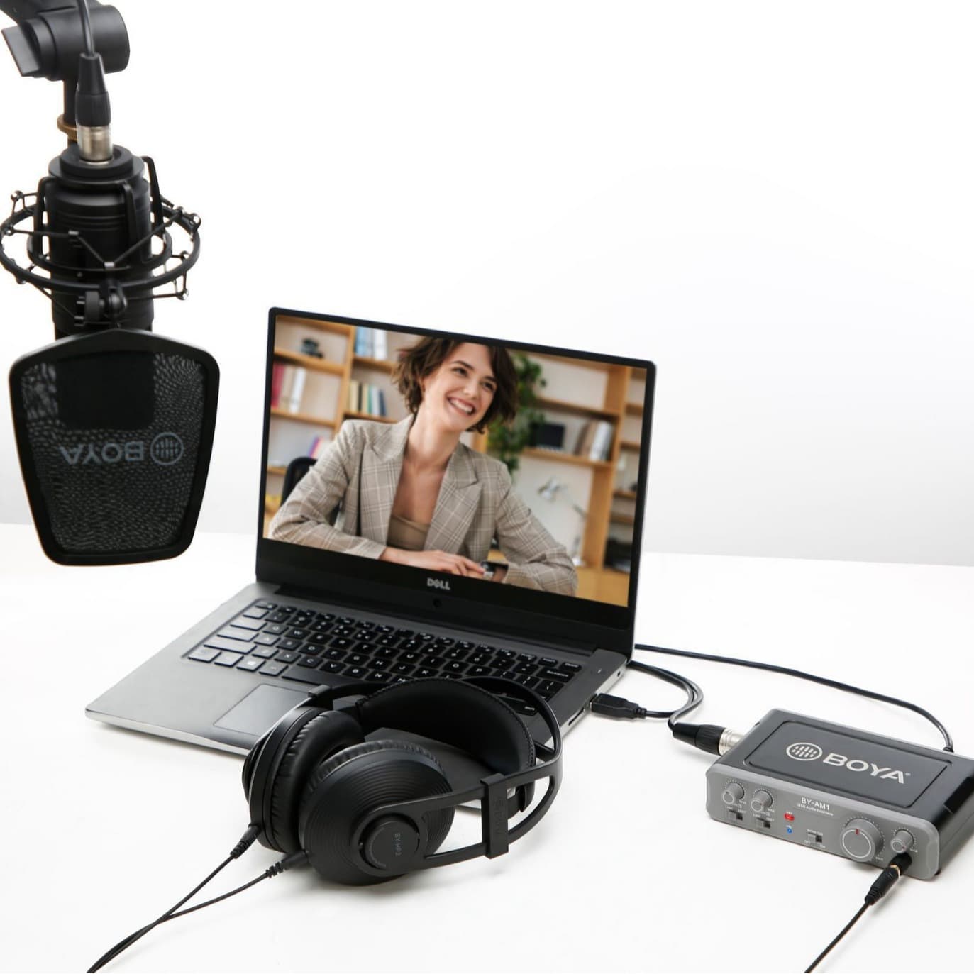 BOYA BY-AM1 Dual-Channel Audio Mixer Professional Sound Card Microphone for Recording and Live Streaming