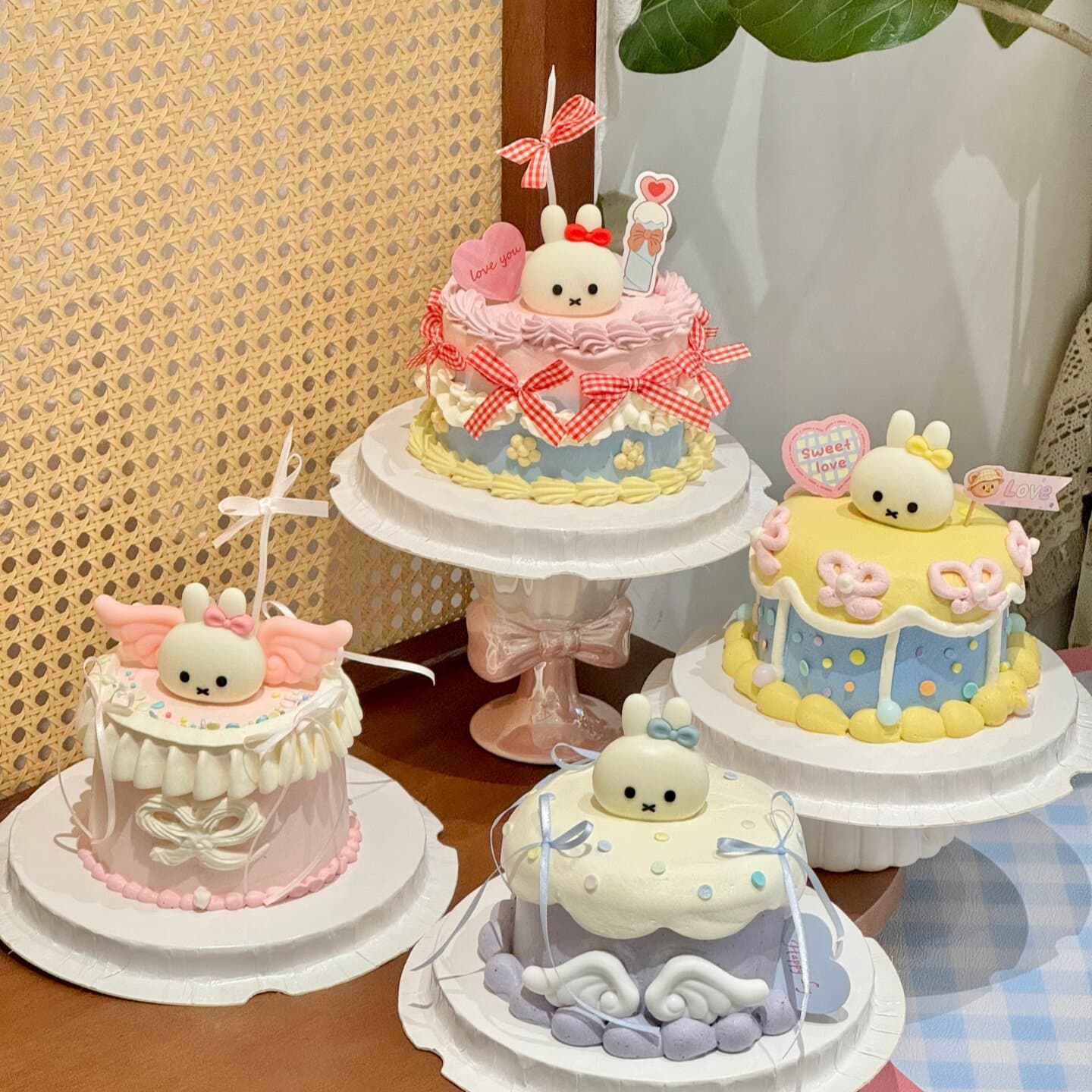 520 Valentine's Day Cake Decoration Miffy Soft Rubber Figurine Couple Holiday Heart Love Cake Topper