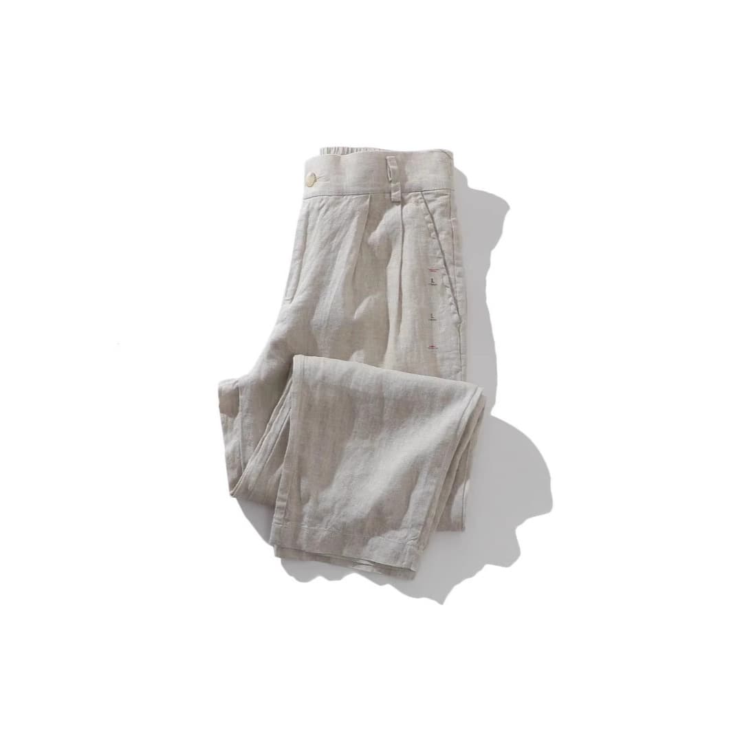 Stylish Essential Men's Breathable Comfortable Linen Loose Casual Straight Leg Pants Summer Moisture Wicking Linen Trousers