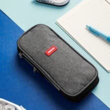 Cross-border popular solid color pencil bag cross-border storage bag retractable large capacity pencil bag student stationery box factory