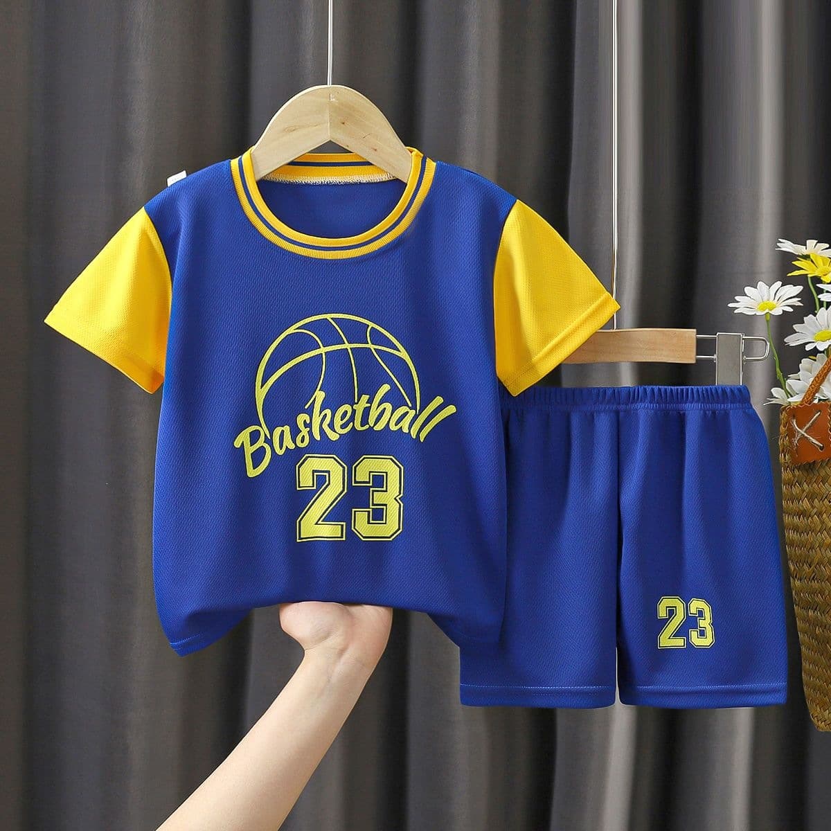 Children's Basketball Suit Boys' Sports Quick-Drying Clothing Medium and Large Children's Sleeveless Two-piece Set Girls' Summer Vest Suit
