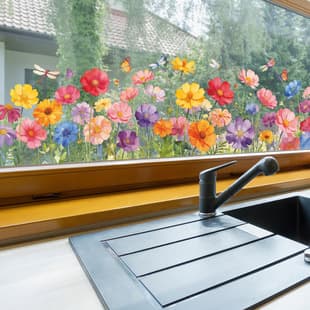 Colorful Gesang Flower Glass Window Sticker for Bedroom Entryway Home Decorative Wall Decal Self-Adhesive Wholesale