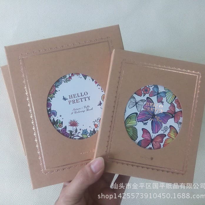 New Stationery Notebook - Color Page Hardcover with Floral Butterfly Design, Secret Garden Theme