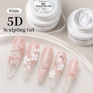 BORN PRETTY New Boxed White Carving Gel, 5D 3D Non-Sticky Easy Shaping No-Wipe Modeling Gel