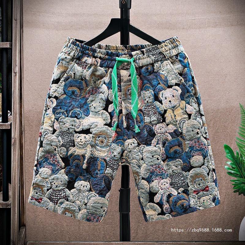 Gehua Summer Floral Shorts for Men, Trendy and Cool Casual Five-Point Shorts, 2026 New Loose Fashion Sports Beach Shorts