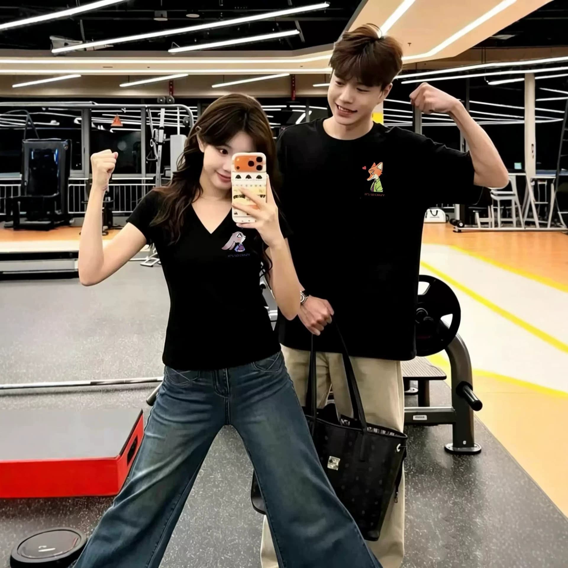 Couple Wear Pure Cotton Short-Sleeved T-Shirt Summer Oversize Niche Design Men's and Women's Tops Student Trendy Class Uniforms