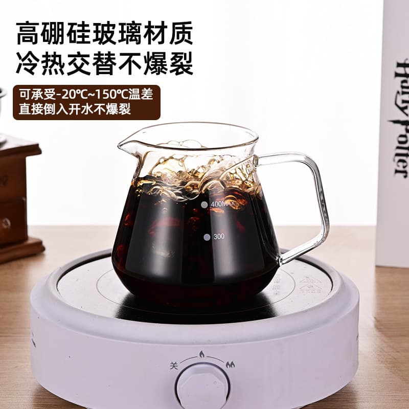Cross-border Stock Pour Over Coffee Drip Coffee Maker Dripper Glass Carafe with Scale Cold Brew Coffee Pot