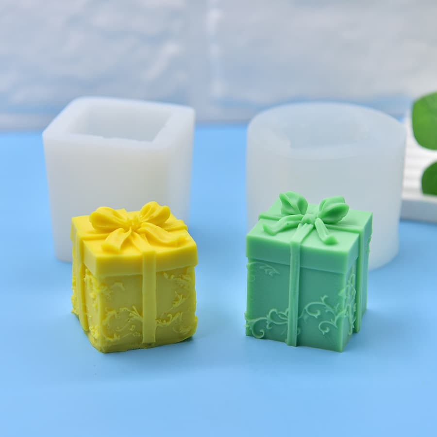 Christmas Gift Box Shape Silicone Mold Soap Silicone Mold Fondant DIY Candle Mold