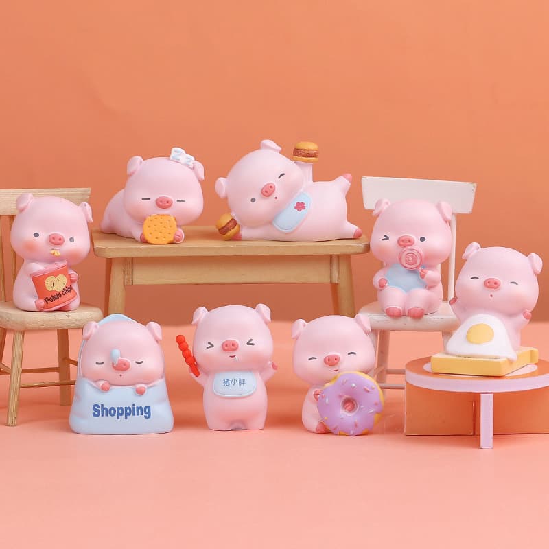 Pig Small Diary Blind Box Doll Handmade Stress Relief Desktop Decoration Mini Ornaments Trendy Collectible Birthday Gift