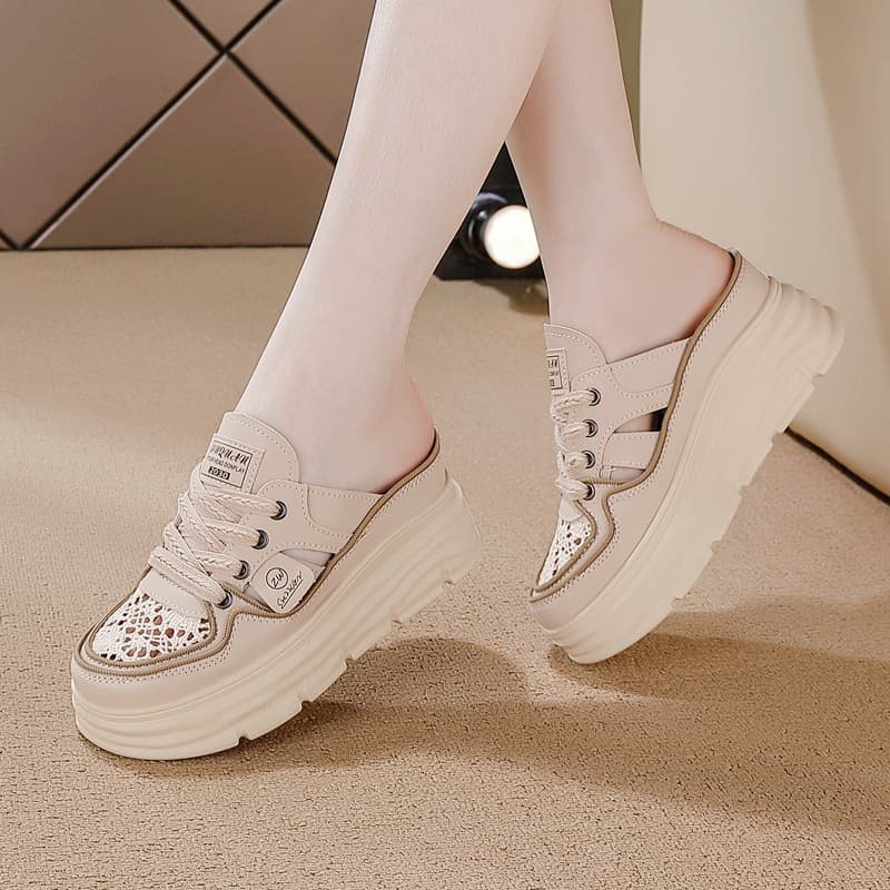 Cross-border foreign trade domestic height-increasing spring women's shoes leather thick-soled slippers large size women's casual shoes sports shoes small white shoes