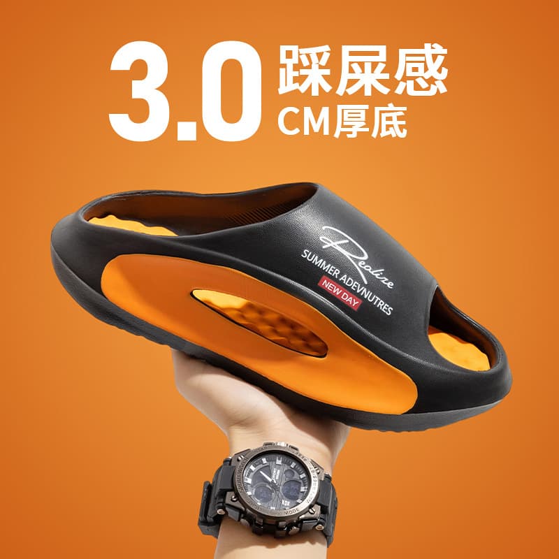 Casual sports slippers for men, fashionable summer soft-soled slippers, non-slip indoor and outdoor durable trendy slippers
