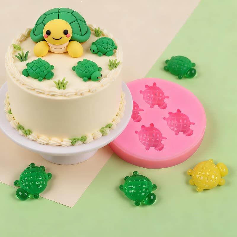 Cute Turtle Crab Squeeze Silicone Mold DIY Handmade Bread Baking Cake Decoration Epoxy Resin Ornament