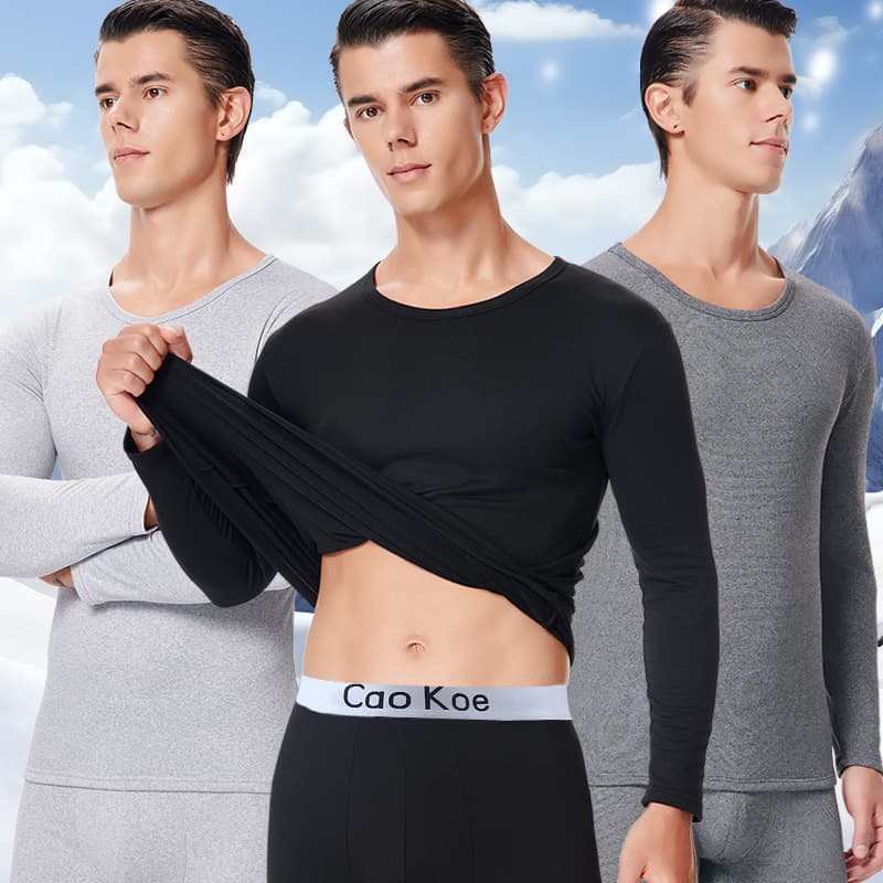 Men's Thermal Underwear Set Thin Autumn/Winter Dralon Fleece Lined Warm Base Layer Top and Bottom Factory Wholesale
