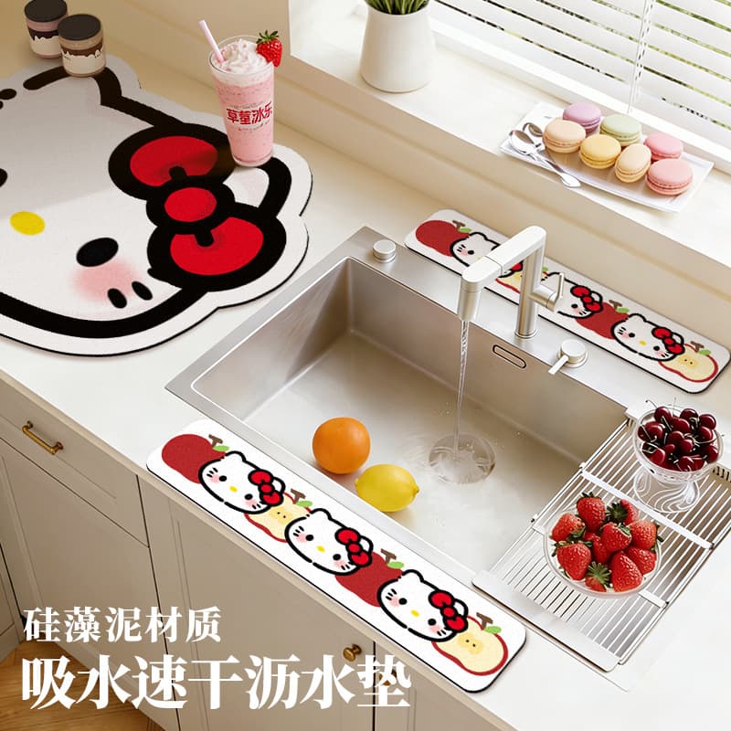 Cute sink sink absorbent pad sink edge drain pad kitchen wash top water retaining strip diatom mud