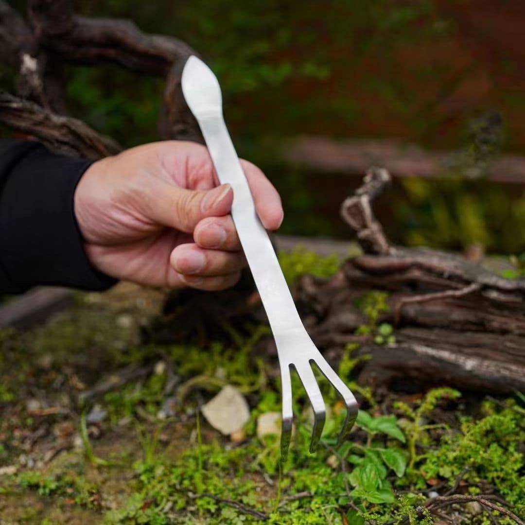 Bonsai Rake Stainless Steel Soil Pressing Knife, Bud Picking and Shaping Tool for Bonsai Making, Loose Soil Bear Paw Bonsai Tool