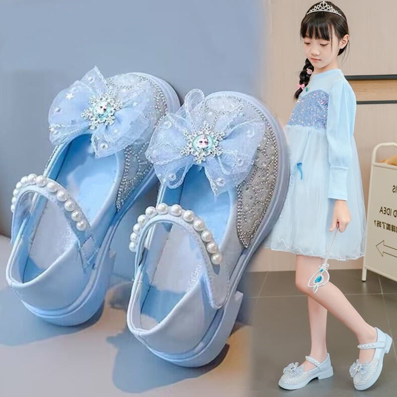 Children's Shoes Girls' Princess Shoes Spring/Autumn 2025 New Fashion Soft-Sole Little Girls' Leather Pumps with Rhinestones