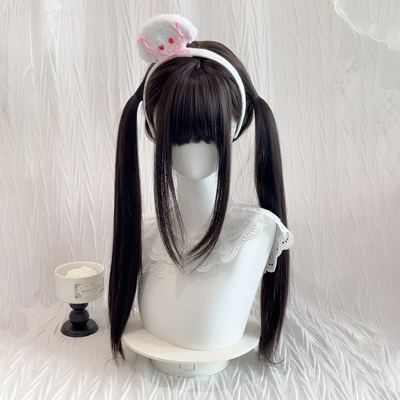 Sweet twin-tailed cute Lolita girl JK natural person wig Xiangyu