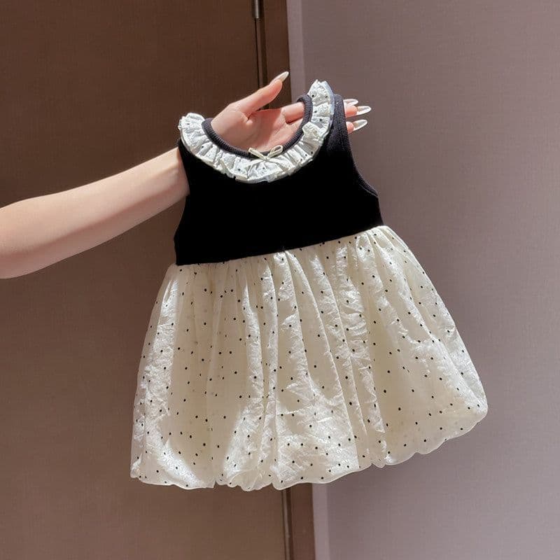 Girls Summer Dress Baby Korean Style Chic Polka Dot Dress Children Sleeveless Vest Princess Dress Fashion