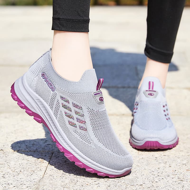 Women's Summer Casual Sports Shoes Breathable Soft Bottom Flat Footwear for Elderly Comfortable Walking Shoes Leisure Footwear