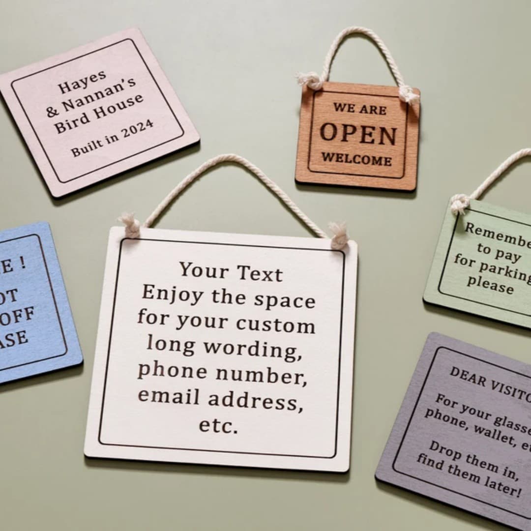 Custom Wooden Lanyard Tags, Multi-color Creative Decorative Signage for Wedding Parties