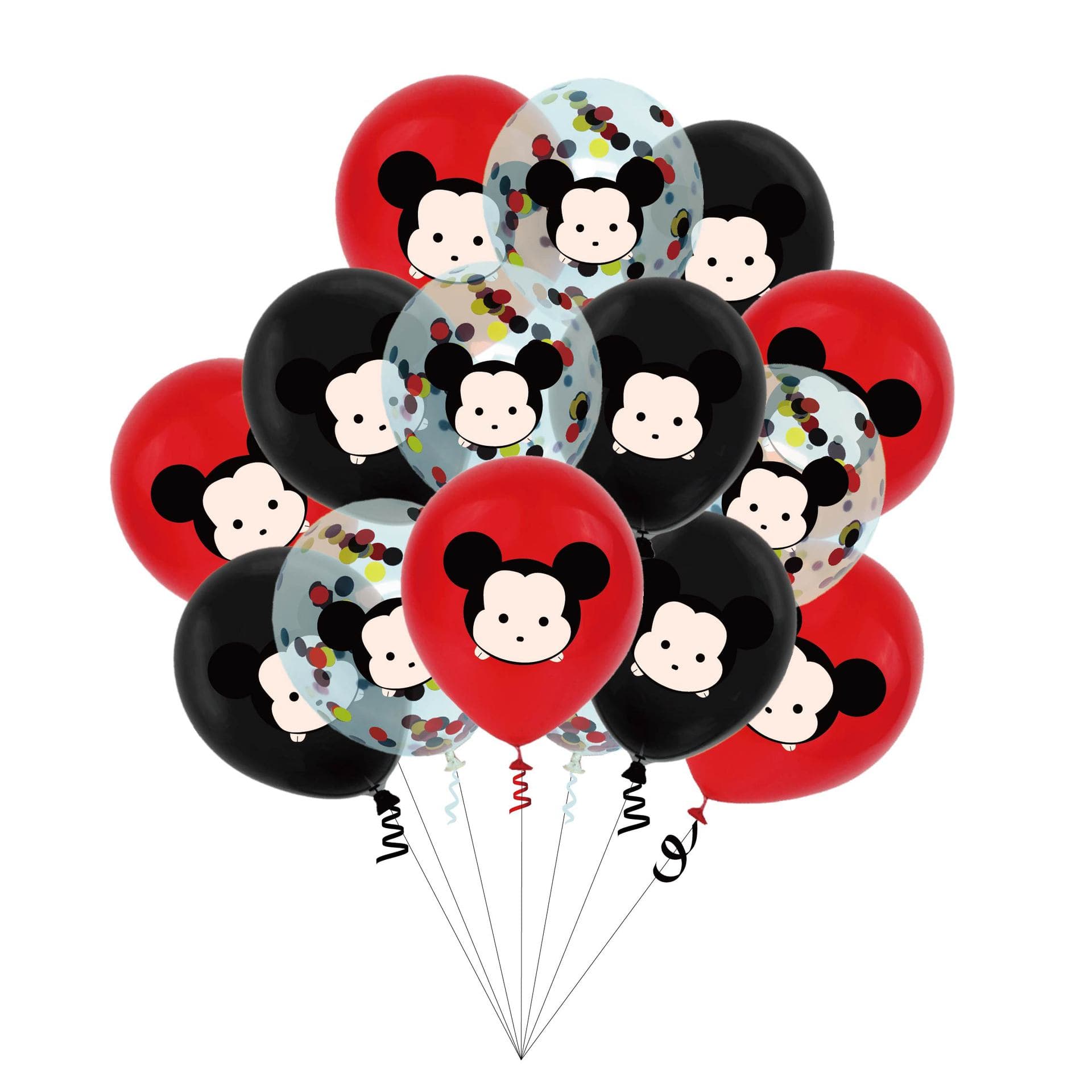 Cross-border 12-inch Mickey and Minnie printed sequin balloon set Mickey Mouse theme children's birthday party decoration