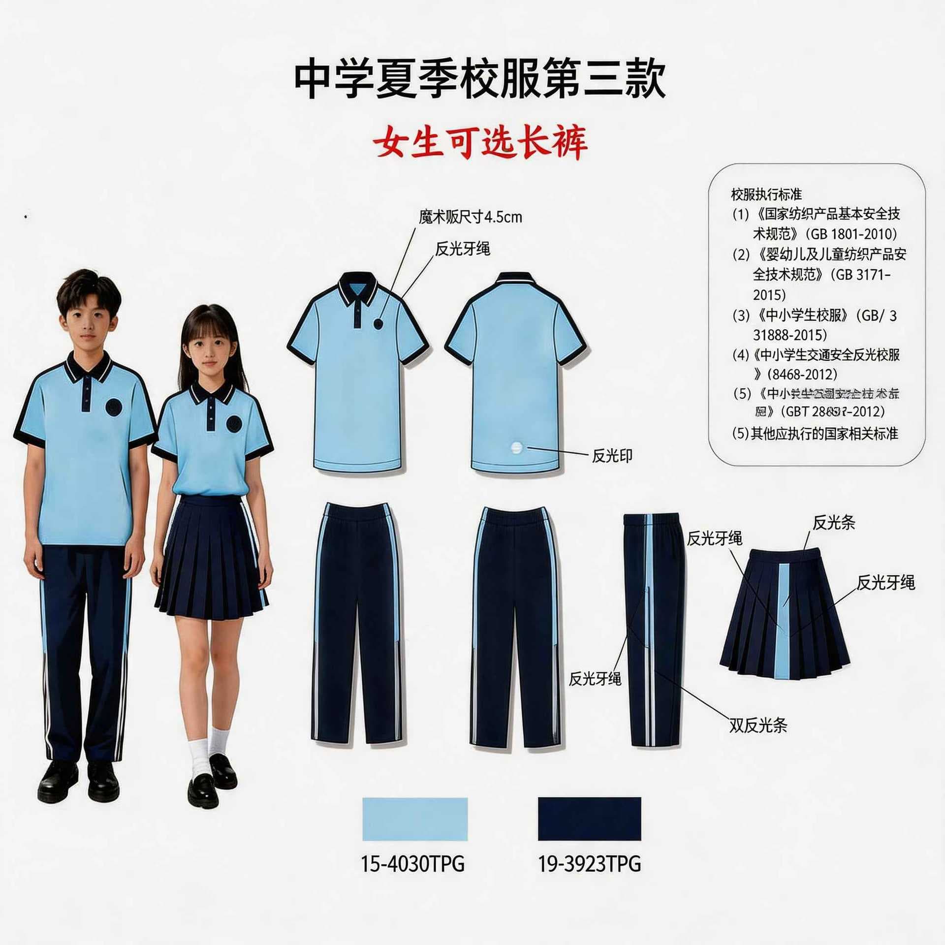 Liaoning unified school uniform, Shenyang middle school summer uniform, the third cool style Solona, Shenyang unified school uniform