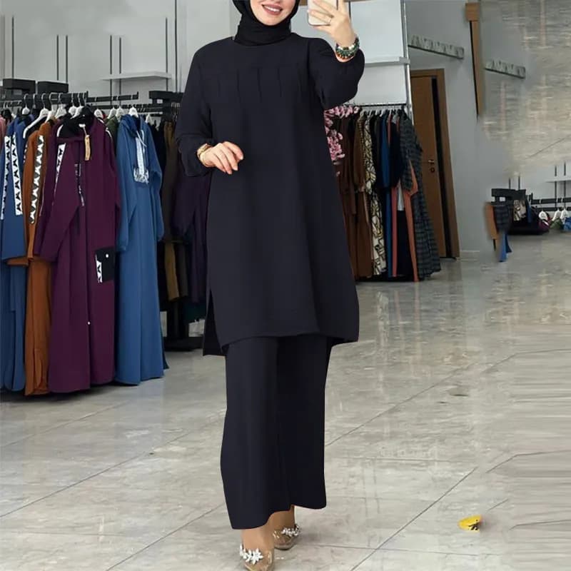 Amazon AliExpress 2024 Women's Loose-fitting Fashionable Casual Solid Color Long-sleeved Suit