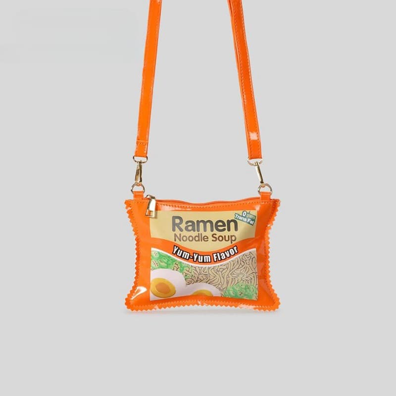 2025 New Funny Creative Ramen Bag Shoulder Messenger Bag Women’s Interesting Handbag Letter Box Small Square Bag