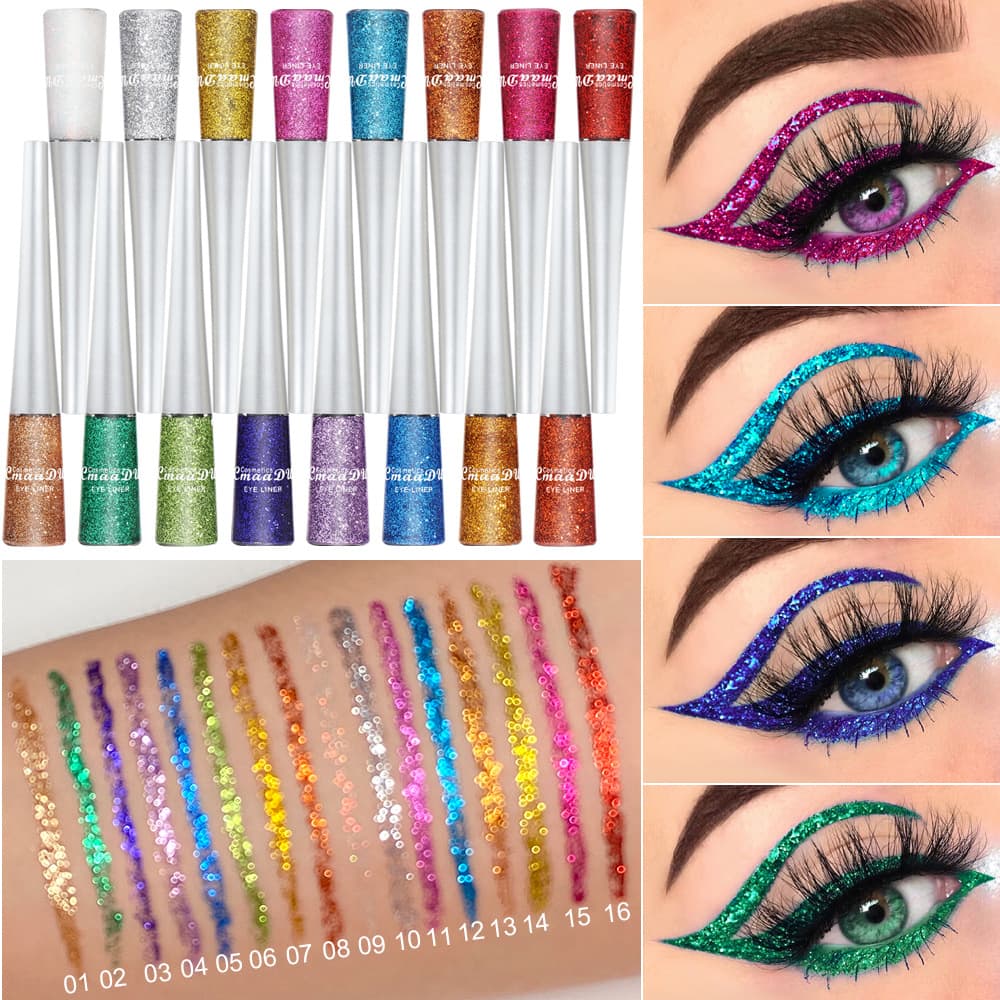 Attention! Link Disclaimer - For Export Only: CmaaDu 16-Color Glitter Eyeliner Liquid