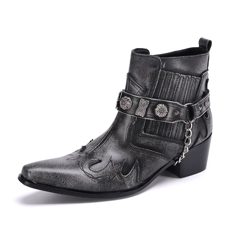 Men's Leather Boots British Style Autumn Winter New Breathable Martin Boots High Top Motorcycle Boots Brand Shoes