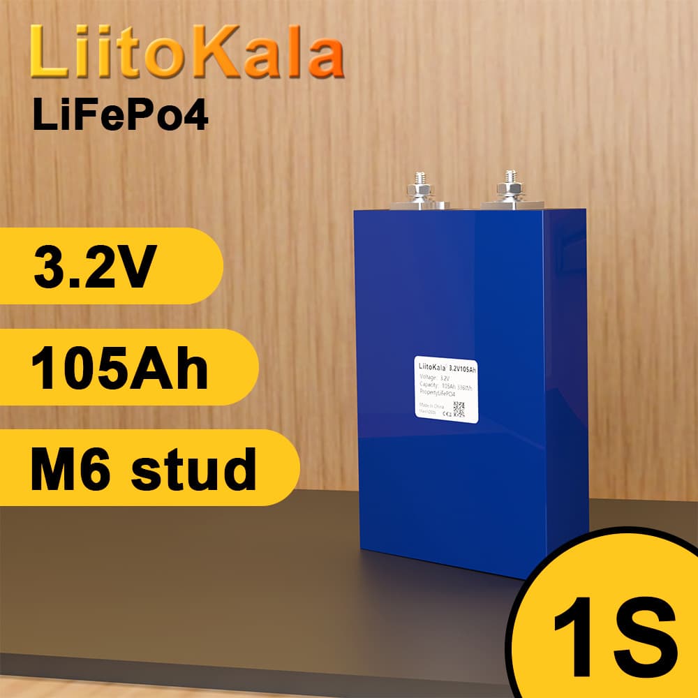 Cross-border exclusive supply of LiitoKala 3.2V105Ah lithium iron phosphate battery large single square aluminum shell battery
