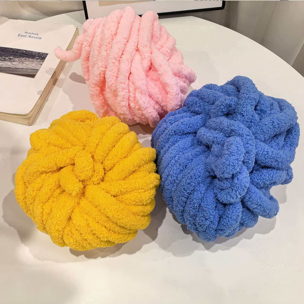 Nordic Chunky Chenille Yarn for Hand Knitting Blanket, DIY Icelandic Wool Scarf Thick Yarn