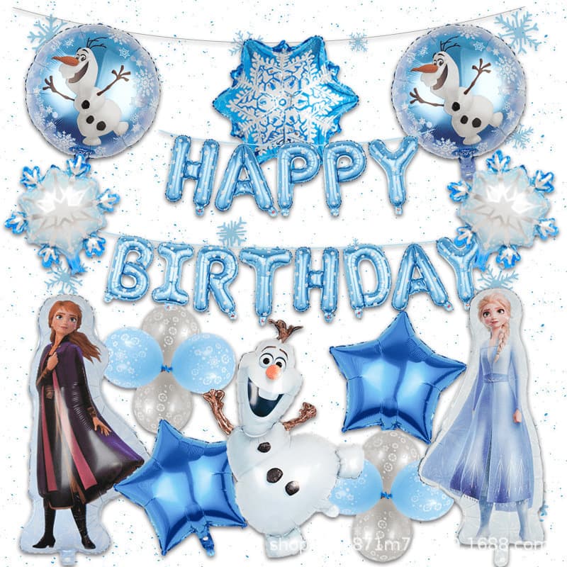 Snow Baby Standing Elsa Anna Princess Balloon Set Frozen Theme Birthday Party Decoration Balloons