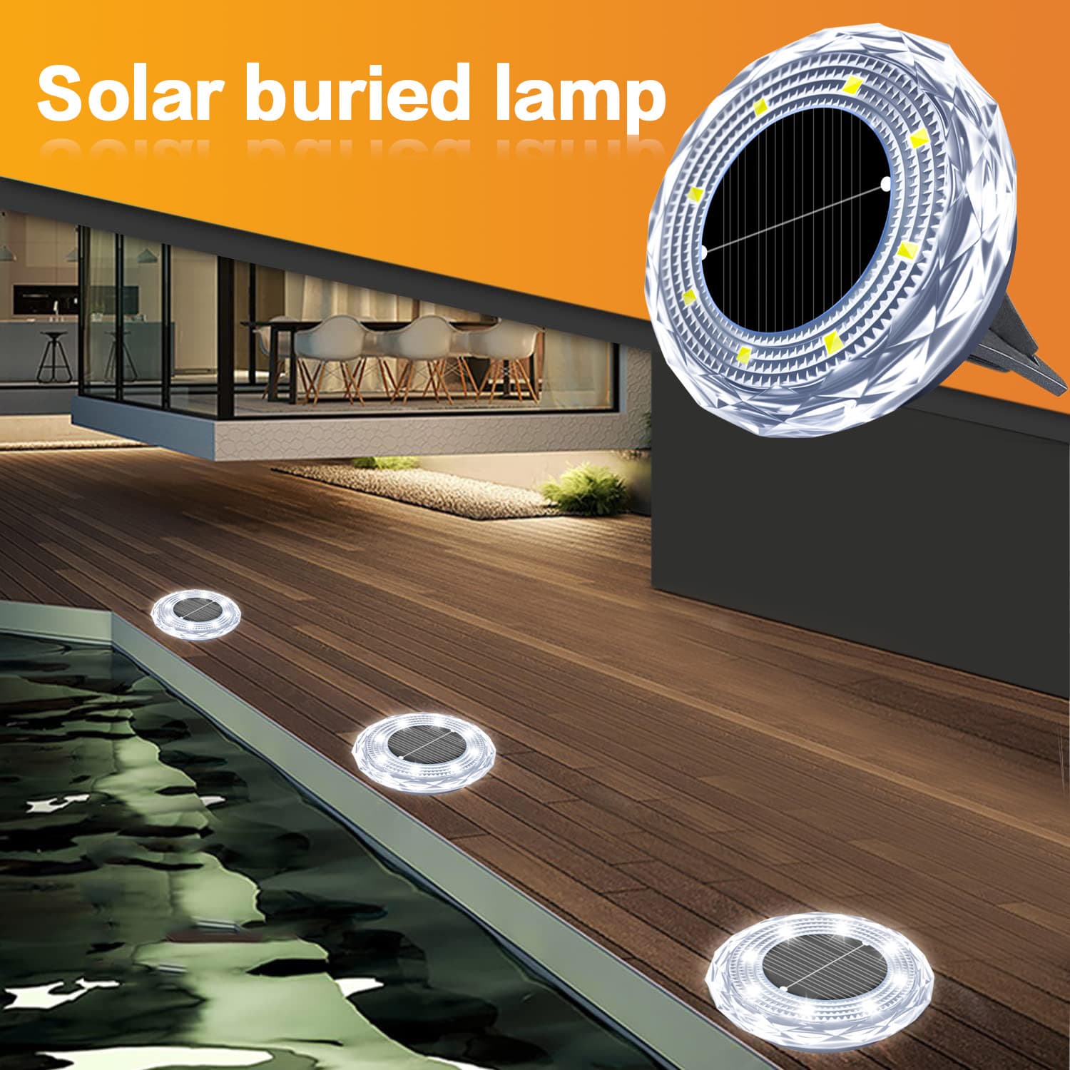 ✅Solar in-ground lights for outdoor gardens, courtyards, and small yards; waterproof, ground-mounted solar courtyard lights