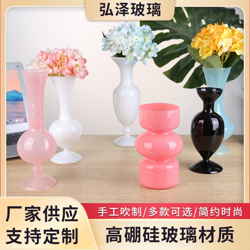 Glass Vase Decorative Piece for Living Room, Creative Light Luxury Minimalist Hydroponic Vase for Flower Arrangement, Home Decor