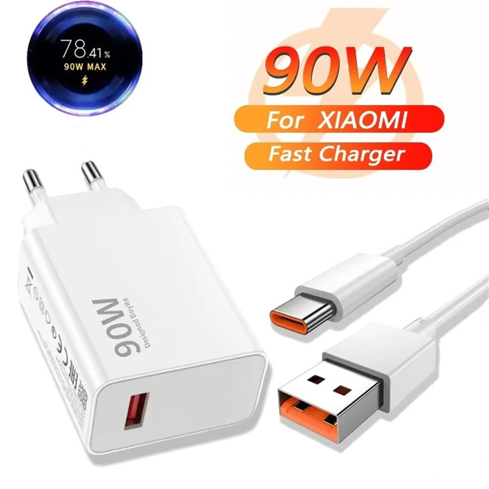 90W Phone Charger Charging Head EU/US Plug Adapter Cross-border Wholesale Fast Charging Head Compatible with Xiaomi