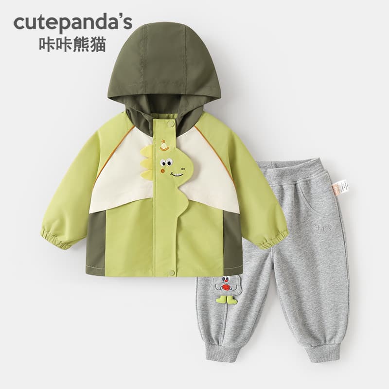 Kaka Panda Kids Outdoor Waterproof Jacket Boys Autumn Girls Fall Casual Top Baby Toddler Clothes