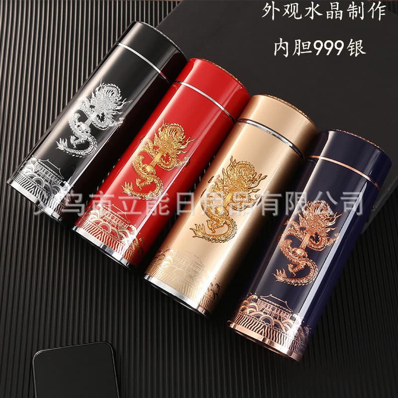 Crystal silver cup, fashionable appearance, high-end silver ion thermos cup, portable Kowloon silver cup, creative office gift for men and women