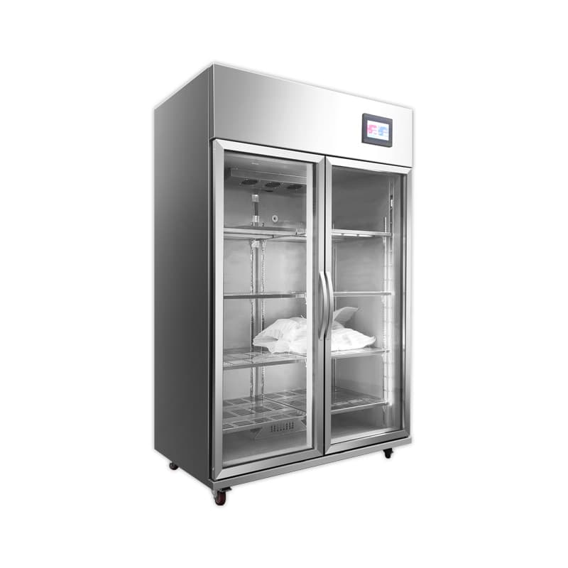 Double-door, constant temperature and humidity, dual-temperature stainless steel cabinet, large capacity, upright cabinet for storing cultural relics, calligraphy and paintings, antiques, and archives.
