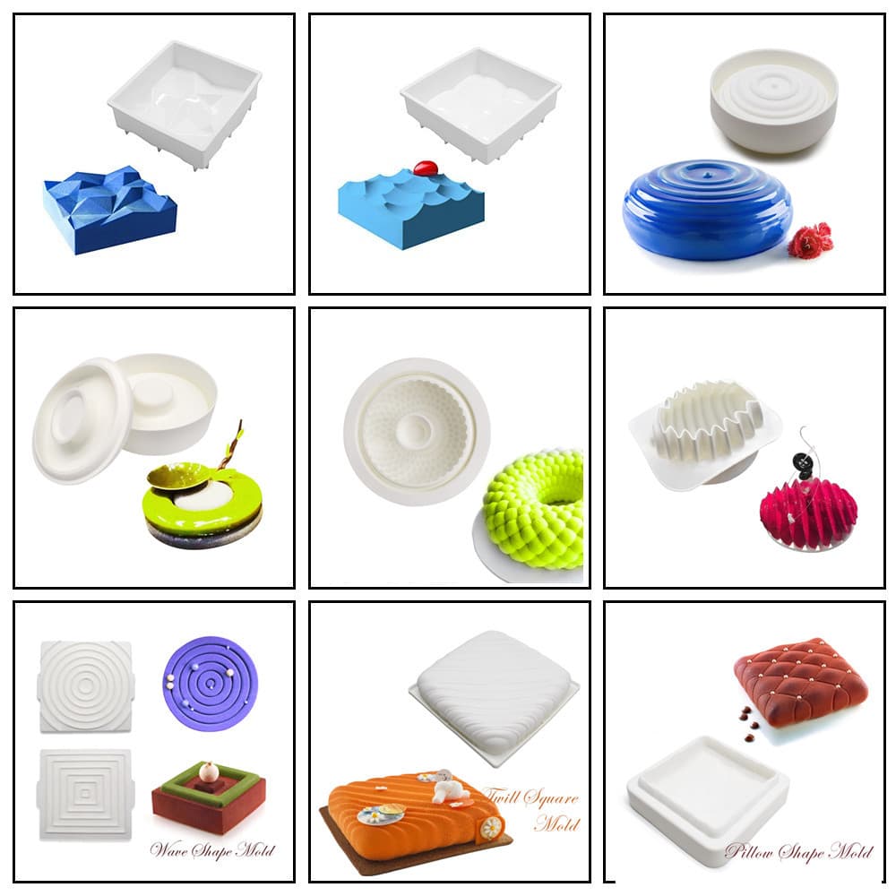 Single Wave Ripple Mousse Cake Mold Pillow Chocolate Dessert Baking Handmade Soap Plaster Silicone Mold