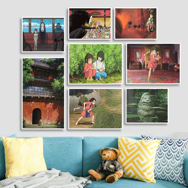 Hayao Miyazaki Anime Film Spirited Away Decorative Poster Picture Print Living Room Bedroom Wall Canvas Art Core