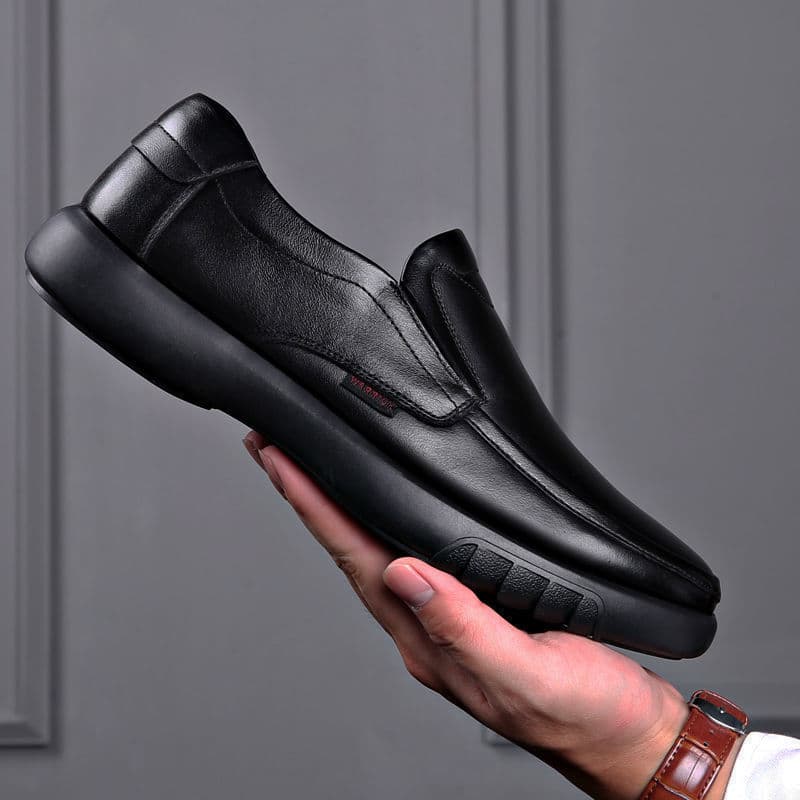 New Men's Casual Leather Shoes, Soft Leather Comfortable Men's Casual Shoes, Fashionable Trendy British Low-Top Men's Shoes