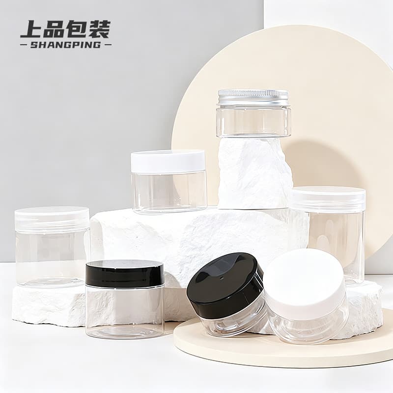 Transparent wide mouth bottle 20g-300ml cosmetic travel set eye cream bottle plastic face cream jar 50g cream bottle