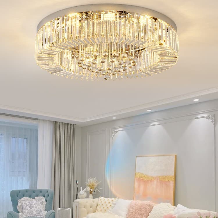 Crystal Ceiling Light Living Room Lamp 2026 New Style Bedroom Study Dining Room Lighting Zhongshan 10-15㎡ Living Room
