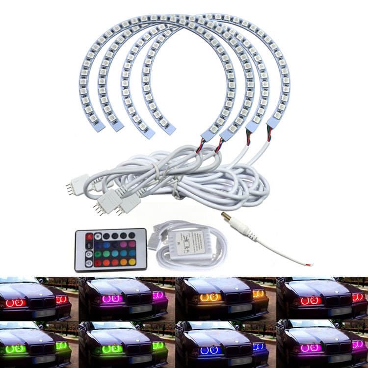 Cross-Border Product Selection Suitable for BMW RGB Angel Eyes 131*4 Colorful Remote Control Aperture Semicircular Opening E46 E36