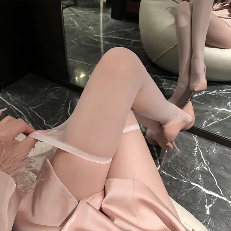 Seamless Matte White Stockings for Women, Sheer Purple High Tube Transparent Long Tube Black Stockings, Sexy Over-The-Knee Thigh-High Socks